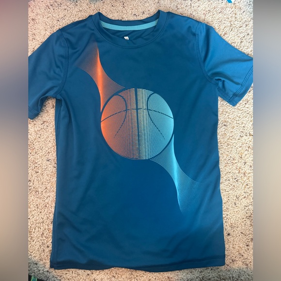 All in Motion Kids Teal and Orange Basketball Tee - Picture 1 of 2